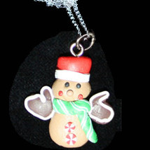 GINGERBREAD MAN NECKLACE-MITTEN-Holiday Cookies Fun Food Jewelry - $6.97