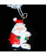SANTA PENDANT NECKLACE-Resin Christmas Charm Novelty Jewelry-#3 - £3.20 GBP