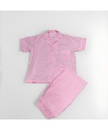VGT Carole Women Pajama Pant Set Petite Medium Pink Checkered Y2K USA Light - $36.48 CAD