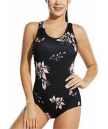 BALEAF Women&#39;s Conservative Athletic Racerback One, Black-patterned, Siz... - $26.00