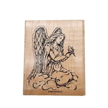 Angel &amp; Bird - Wood Mount Rubber Stamp - Stampin Up 1999 - 4in - $8.05