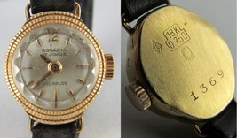 Vintage Rodania 18K GOLD Wind Up Ladies Watch SOLID YELLOW GOLD CASE 15mm - £295.51 GBP