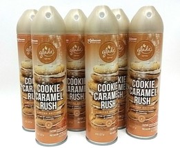 6 S.C.Johnson Glade Air Freshener Spray Cookie Caramel Rush Eliminates Odors 8oz - £30.81 GBP