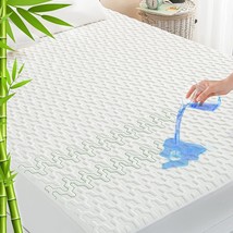 GRT Waterproof Bamboo Cooling Mattress Protector King Size - Mattress Pad Cover, - £32.94 GBP