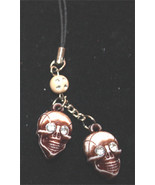 SKULL CELL PHONE CHARM-Aged Crystal-Funky Costume Gothic Jewelry - £5.58 GBP