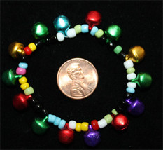 BELLS BRACELET-RAINBOW-6CHILD-sz-Funky Novelty Jewelry-Jingles!" - $3.97