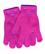 GLOVES w-Rhinestones-Washable Winter Dress Magic Stretch-DK PINK - £5.57 GBP