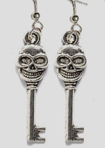 SKELETON KEY EARRINGS-Gothic Punk Steampunk Charm Funky Jewelry - £5.61 GBP