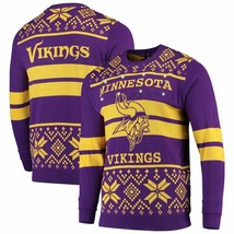 NFL Licensed Men&#39;s Minnesota Vikings Purple/Gold Light Up Ugly Sweater - £42.87 GBP