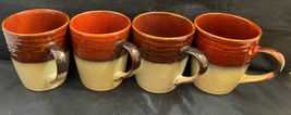 Linden Street Willow Lane Coffee Mugs (4) 4-1/2&quot; Stoneware 16 oz - £26.23 GBP