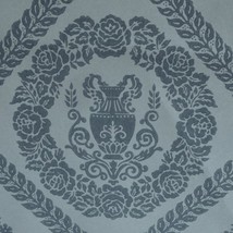 10sr Blue/Blue French NeoClassical Damask Waterhouse Historical Repro Wallpaper - £257.14 GBP