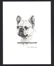#405 FRENCH BULLDOG  FRENCHIE dog art print * Pen and ink drawing * Jan ... - $12.38
