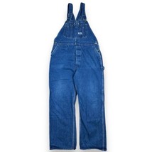 Vtg Big Smith Overalls Blue Denim Bibs Farmer Carpenter Made in USA 34x30 - £30.32 GBP