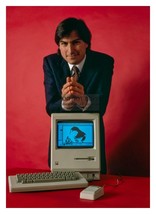 Steve Jobs Posing With Macintosh Apple Computer 1984 5X7 Photo - £8.84 GBP