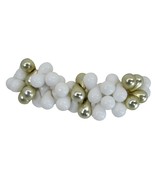 Vintage White Gold Tone Beaded Stretch Bracelet  52642 Tear drop Beads - £12.76 GBP