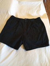 Size 42 Dockers shorts black pleated front inseam 8 inch Mens - $13.99