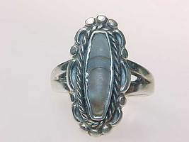 Abalone Shell Vintage Ring In Sterling Silver   Size 5 3/4 - £27.65 GBP