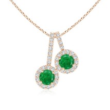 Authenticity Guarantee

ANGARA 0.57 Ct Prong-Set Two Stone Emerald Halo Penda... - $1,007.10