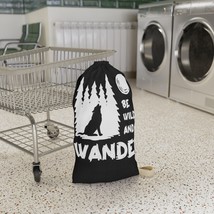 Wolf-Themed Drawstring Laundry Bag with Woven Strap: A Wild and Stylish ... - $31.93+