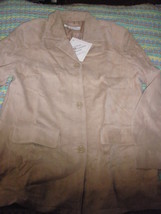 Jessica Holbrook Jacket in washable leather size M light tan color new i... - $24.00