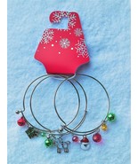 XMAS IN JULY!! 3PC Silver Christmas Bracelet Set Charms Bangle REDUCED!! - £7.82 GBP