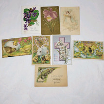 Easter Vintage Postcards Angel Bunny Chicks Flowers Embossed early 1900s 8 Lot - £9.38 GBP