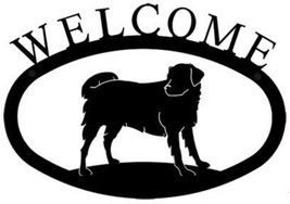 Wrought Iron Welcome Sign Dog Silhouette Small Outdoor Plaque Home Decor House - £17.01 GBP
