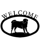 Wrought Iron Welcome Sign Dog Silhouette Small Outdoor Plaque Home Decor... - $21.28