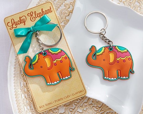 "Lucky Elephant" Key Chain Key Ring Wedding Favor Reception Gift Party Good Luck - $8.98
