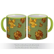 Golden Leaves : Gift Mug Maple Fall Thanksgiving Teacher Pattern For Grandpa Mis - £12.51 GBP+