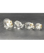 4 Art Blown Glass Mini Rhinos Gold Painted Horns - €23,21 EUR