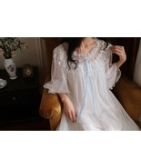 Soft  White Lace Vintage Victorian Nightgown For Women| Chemise Renaissa... - £118.43 GBP