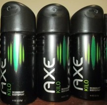Lot of 3 AXE Kilo Deodorant Body Spray 4oz Made in the USA - £65.71 GBP