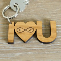 Personalised Wooden Keyring I &lt;3 YOU Infinity, Valentine&#39;s Day Gift, Anniversary - £8.70 GBP