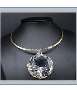 Gargantuous One Crystal Rhinestone Diamond Cut Glory Stone Choker Necklace  - £43.25 GBP