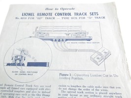 Lionel POST-WAR Instruction Sheet 1949 Remote Control Track SETS- Blue PAPER-M56 - £5.08 GBP