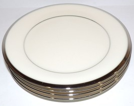 Lovely Set Of 4 Lenox China Solitaire Platinum Trim 6 3/8&quot; Bread &amp; Butter Plates - £20.36 GBP