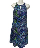 JUDE CONNALLY Lisa Dress Sleeveless Halter Keyhole Wild Paisley Print Sz XS - $39.48