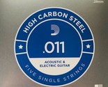 5 Pack D&#39;Addario Gauge .011 Plain Steel Single Electric Acoustic Guitar ... - $17.09