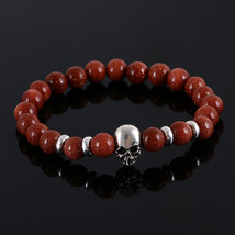 KMVEXO Wholesale Antique Buddha Head Bracelet Black Lava Stone Beaded Bracelets  - £8.44 GBP