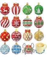 14 Pcs Christmas Ornament Diamond Crystal DIY Coasters Crafting Kit Holiday NEW