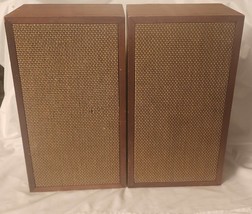 Allied Radio Knight KN-3005 Floor Speakers 22&quot; Oiled Walnut Cabinet 3-Way - $93.49
