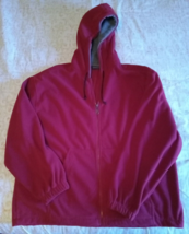 BASIC EDITIONS Red Fleece Jacket, Front Zip, Small, Excellent Used Condi... - £10.29 GBP