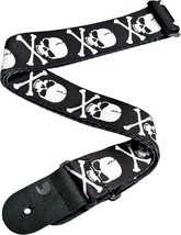 Electric Guitar Straps, Acoustic Guitar Straps, Acoustic, Bone Skull Designs. - $33.49