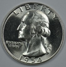 1954 P Washington uncirculated silver quarter BU - £11.19 GBP