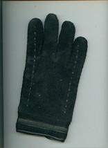 Men&#39;s Vintage Sponge Vinyl Gloves With Real Fur Lining Made In Japan - £3.97 GBP