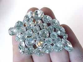 Stunning Weiss Signed White Rhinestone Brooch Pin - 2 1/2 Inches -FREE Shipping - £66.39 GBP
