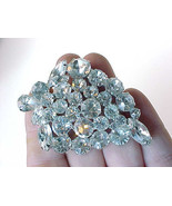 Stunning WEISS signed White RHINESTONE BROOCH Pin - 2 1/2 inches  -FREE ... - £68.10 GBP
