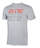 NWT Men&#39;s Nike Elite Dri-Fit Gray Running Track T-Shirt Brand 658458-012 - £21.22 GBP