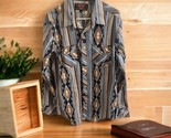 Rock And Roll Denim Modern Fit Pearl Snap Shirt Mens Size L Western Azte... - $39.59